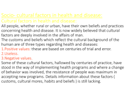 cultural factors in health and disease