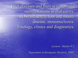 03. Viral disease and their symptomatic manifestation in oral cavity