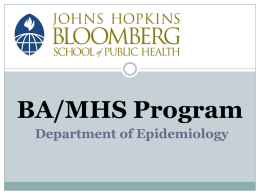 Public Health Studies BA/MHS Information Session, February 4th