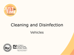 Cleaning and Disinfection: Vehicles