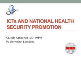 ICTs and National Health Security Promotion