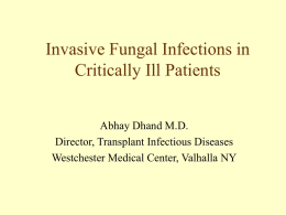 Fungal Infections in the ICU