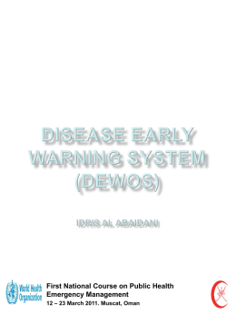 Disease Early Warning System(DEWos)15.3.11