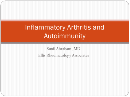 Inflammatory arthritis and Autoimmunity