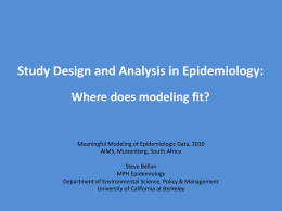 Study Design and Analysis in Epidemiology: Where