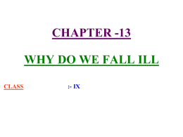 CHAPTER 13 WHY DO WE FALL ILL