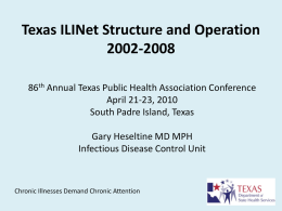 Texas ILINet Structure and Operation 2002-2008