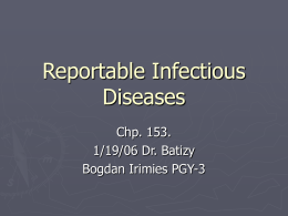 Reportable Infectious Diseases - Cleveland Clinic Regional