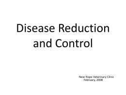 Disease Reduction and Control