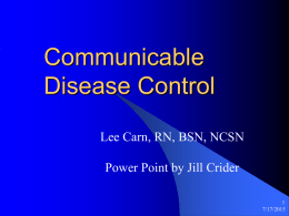 Communicable Disease Control