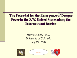 The Potential for the Emergence of Dengue Fever along the
