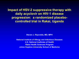Impact of HSV-2 suppressive therapy with daily acyclovir