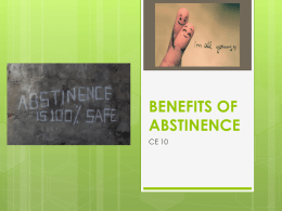 BENEFITS OF ABSTINENCE - Mr. DiDonato's Classroom