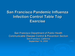 San Francisco Infection Control Pandemic Influenza Table