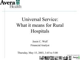 Universal Service: What it means for Rural Hospitals