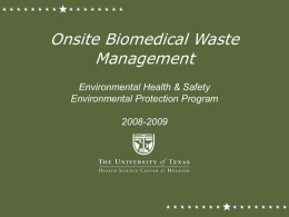 Onsite Biomedical Waste Treatment