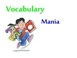 Vocabulary Mania