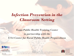 Infection Prevention in the Classroom Setting