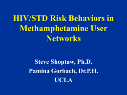 HIV/STD Risk Behaviors in Methamphetamine User Networks Steve