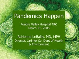 Powerpoint slides, "Pandemics Happen"