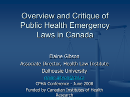 presentation - Canadian Public Health Association