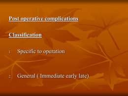 Post operative complications Classification