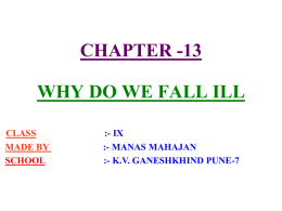CHAPTER 13 WHY DO WE FALL ILL