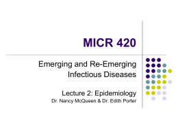 MICR 420 S2010 Lec 2 Epidemiology