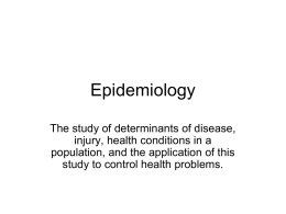 Epidemiology - Thomas-Estabrook