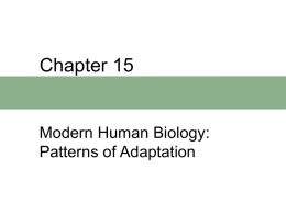 Adaptive Significance of Human Variation