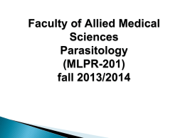 Faculty of Allied Medical Sciences Parasitology