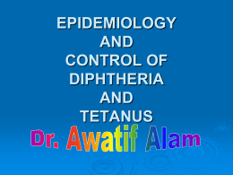 epidemiology and control of diphtheria and tetanus