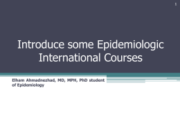 Introduce some Epidemiologic International Courses