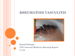Rheumatoid Vasculitis - UNC School of Medicine