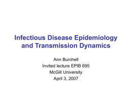 Infectious Disease Epidemiology and Modeling