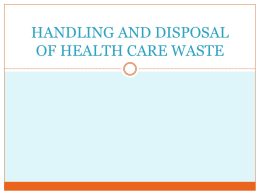 handling and disposal of medical waste
