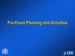 Pre-Event Planning