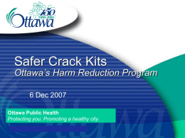 Ottawa`s Harm Reduction Program - Association of Local Public