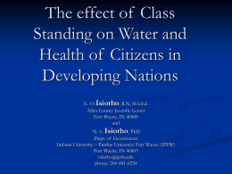 The effect of Class Standing on Water and Health of