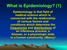 What is Epidemiology? (1) - UCLA School of Public Health