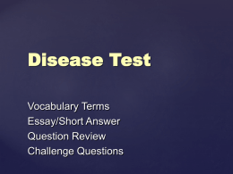 Disease Test - bms8thgradescience