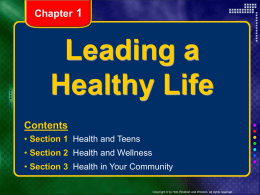 (Leading a Healthy Life)
