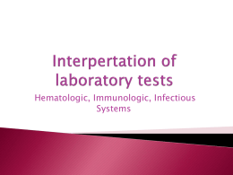 Interpertation of laboratory tests - Home