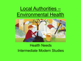 Local Authorities – Environmental Health