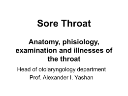 ANATOMY, PHISIOLOGY and ILLNESSES of the THROAT