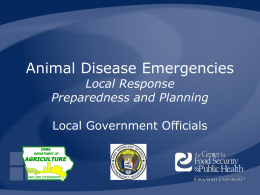 Animal Disease Emergencies - Local Response Preparedness