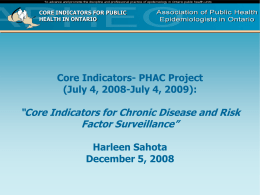Core Indicators-PHAC project presentation (Harleen Sahota)