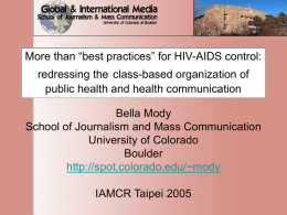 HIV-AIDS communication - University of Colorado Boulder