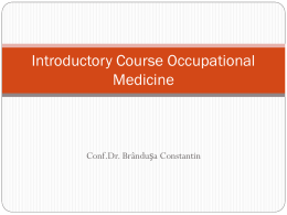 Introductory Course Occupational Medicine