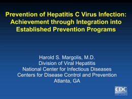 Prevention of hepatitis C virus infection